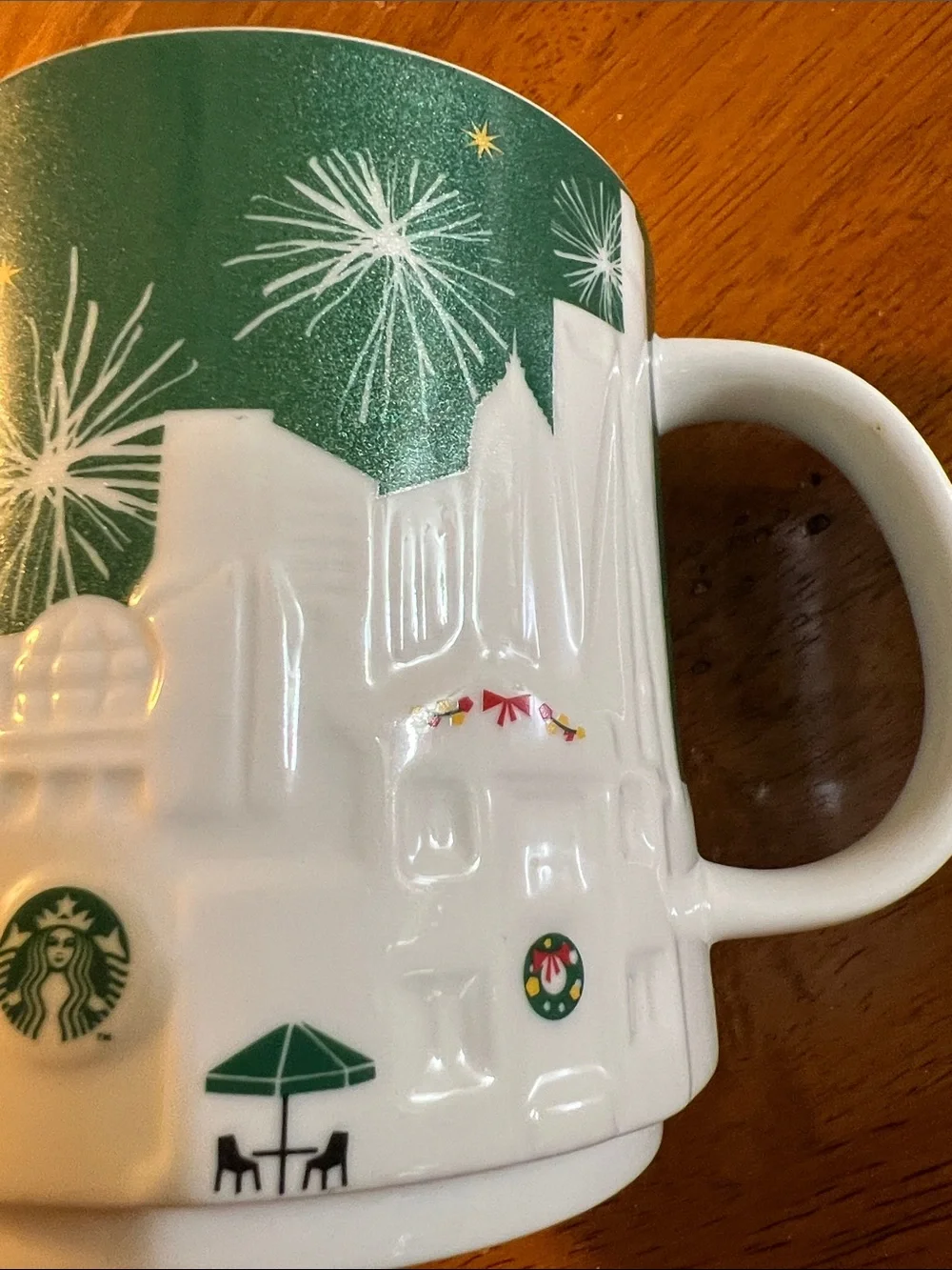 Shanghai China Starbucks relief collectors mug 2015, green
